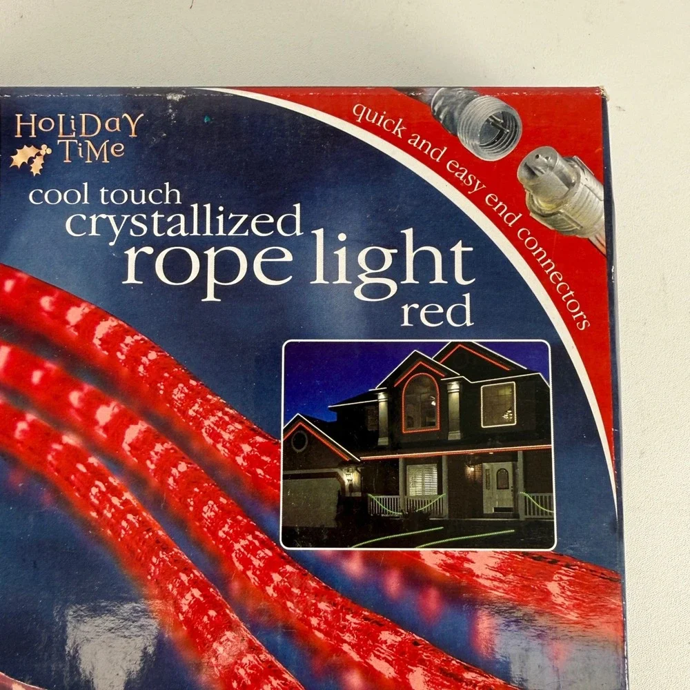 Holiday Time 18ft RED Crystallized Rope Light Indoor Outdoor Set of 2